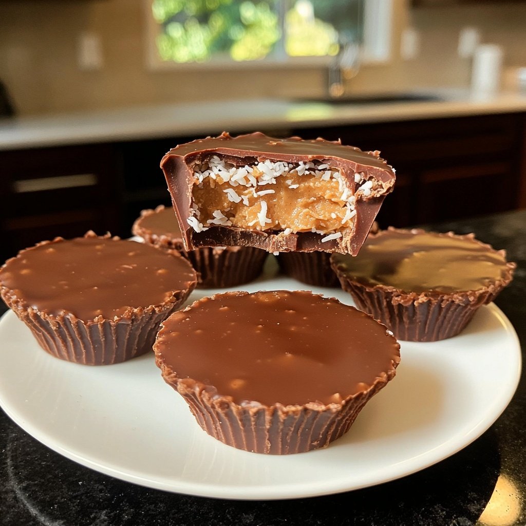 Homemade Peanut Butter Cups with Coconut