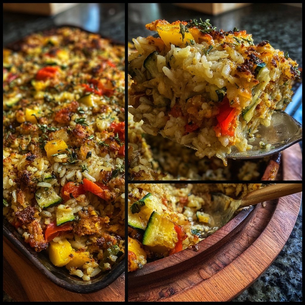 Herb Roasted Veggie Rice Bake