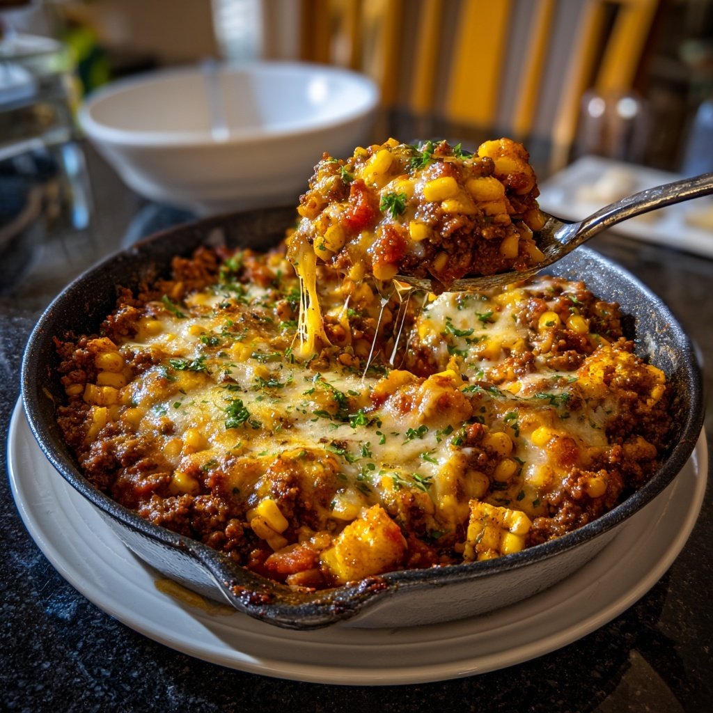 Ground Beef And Sweet Corn Skillet