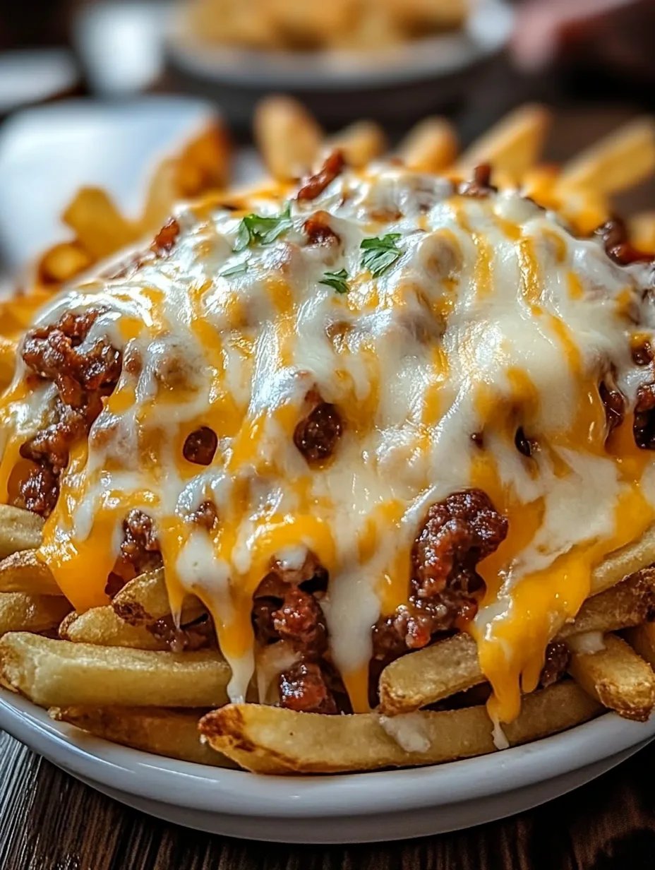 Irresistible Cheesy Loaded Fries with Beef and Mozzarella