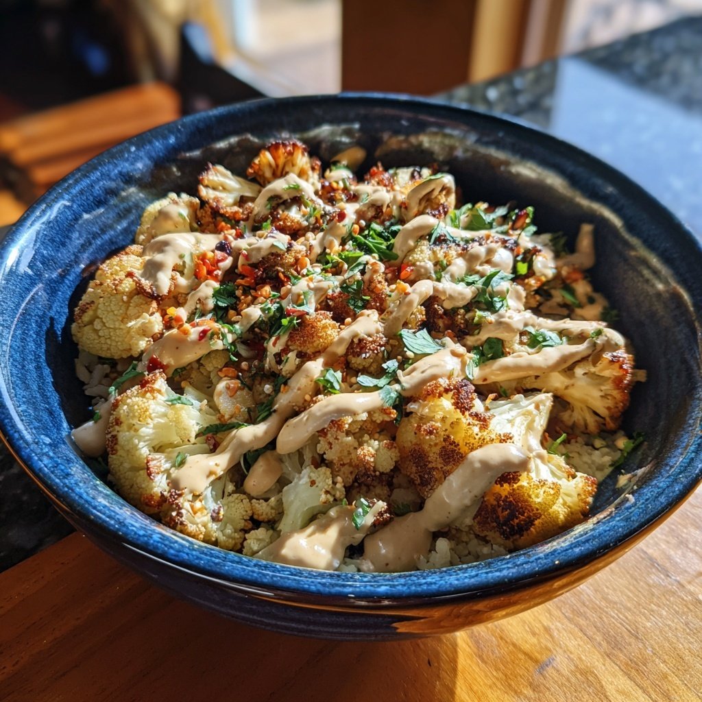 Roasted Cauliflower Tahini Bowl