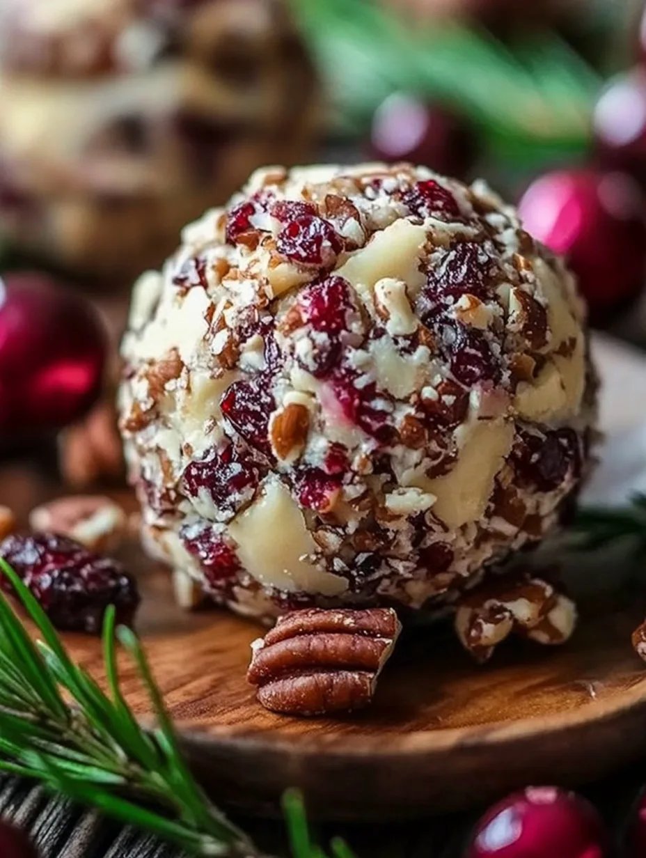 Festive Cranberry and Pecan Cheese Ball