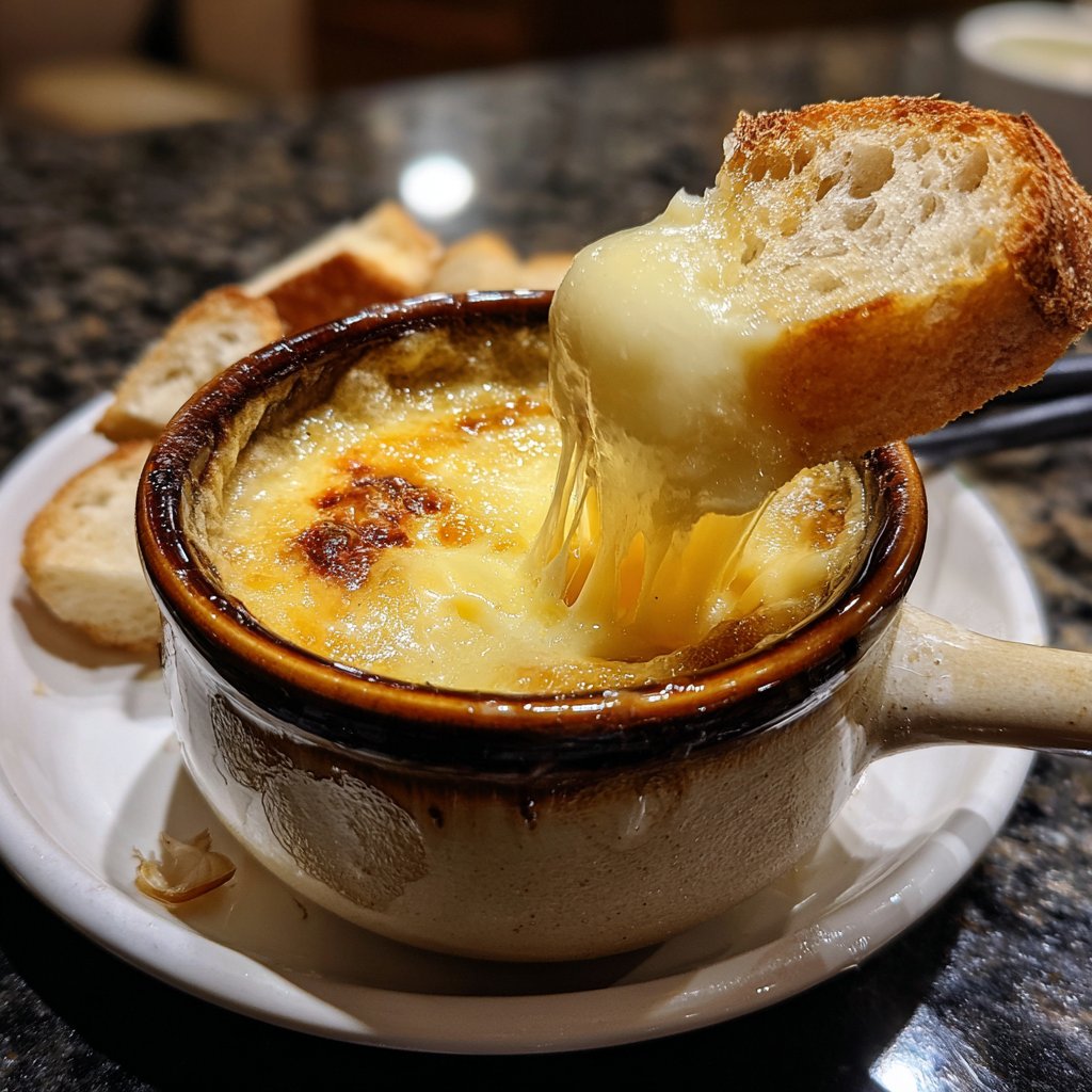 Fondue with Brie and Garlic