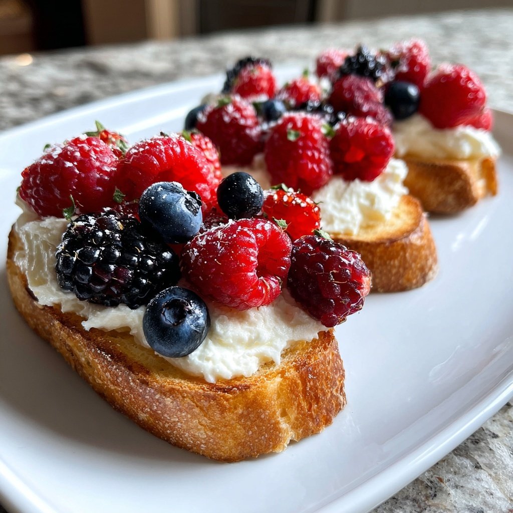Crostini with Whipped Feta and Berries