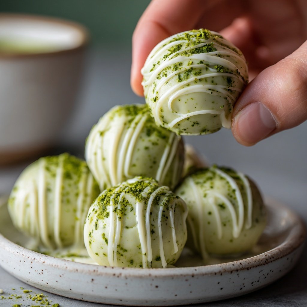 White Chocolate Matcha Truffles