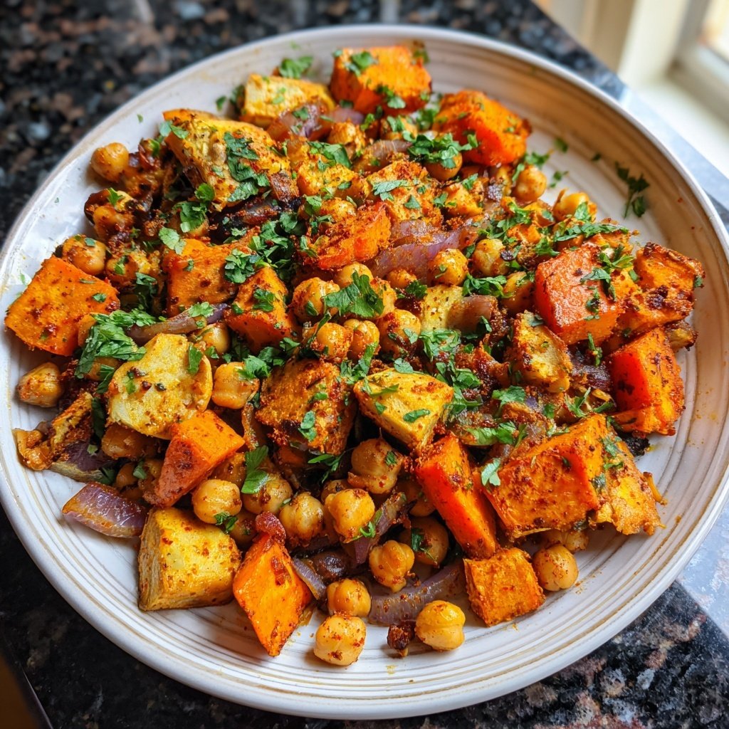 Spiced Sweet Potato Chickpea Hash