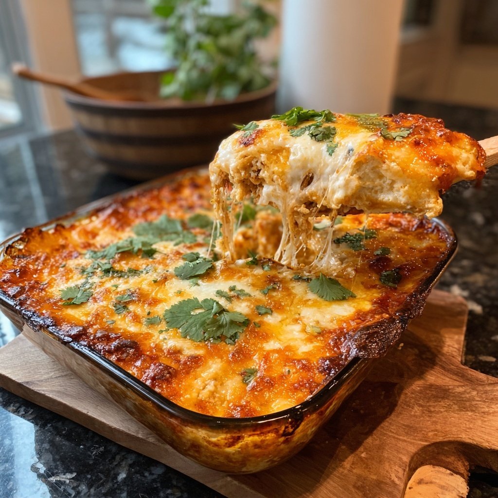 Shredded Chicken Enchilada Casserole