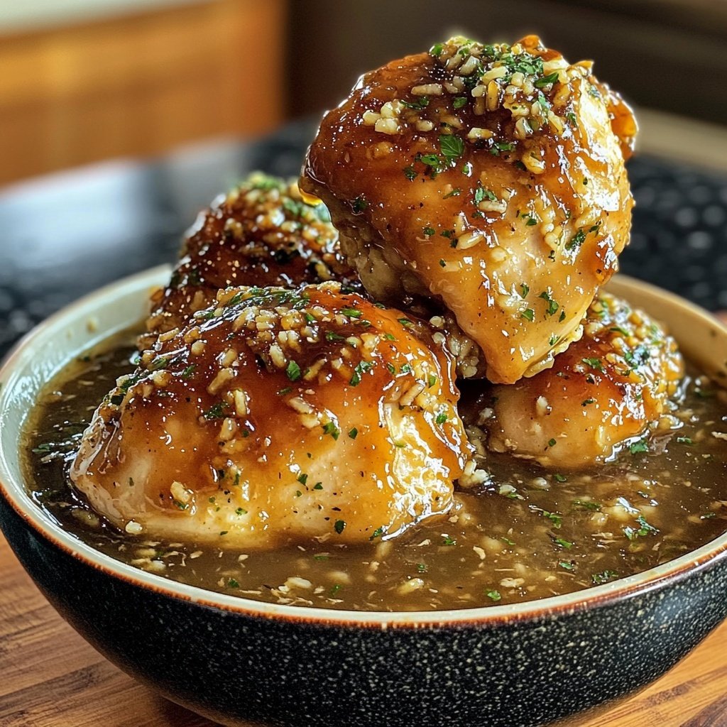 Caramelised Soy Chicken in Garlic Ginger Broth with Rice