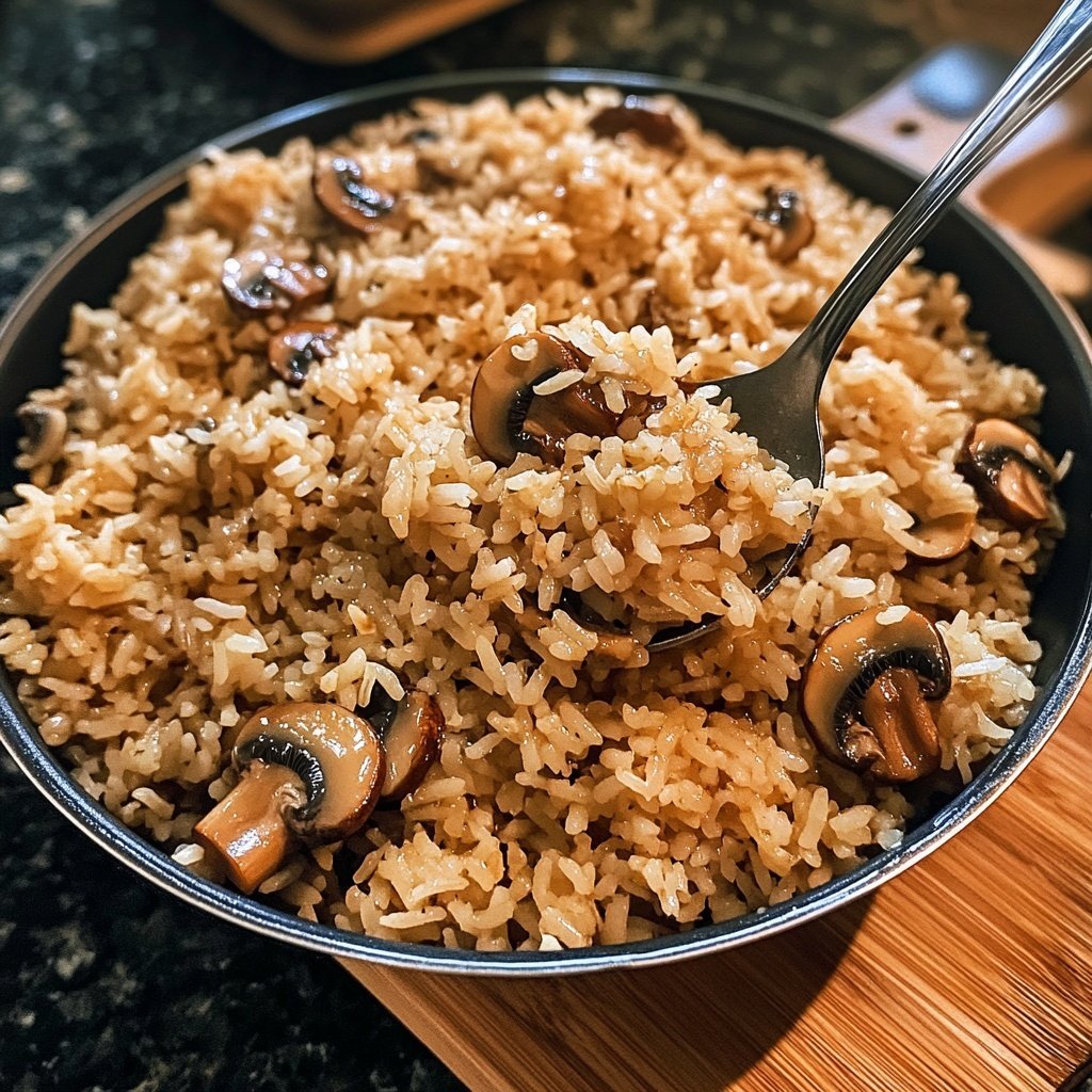 One Pot Soy Sauce Mushroom Rice