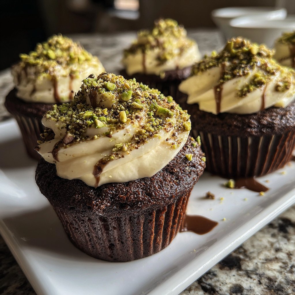 Chocolate Pistachio Cupcakes