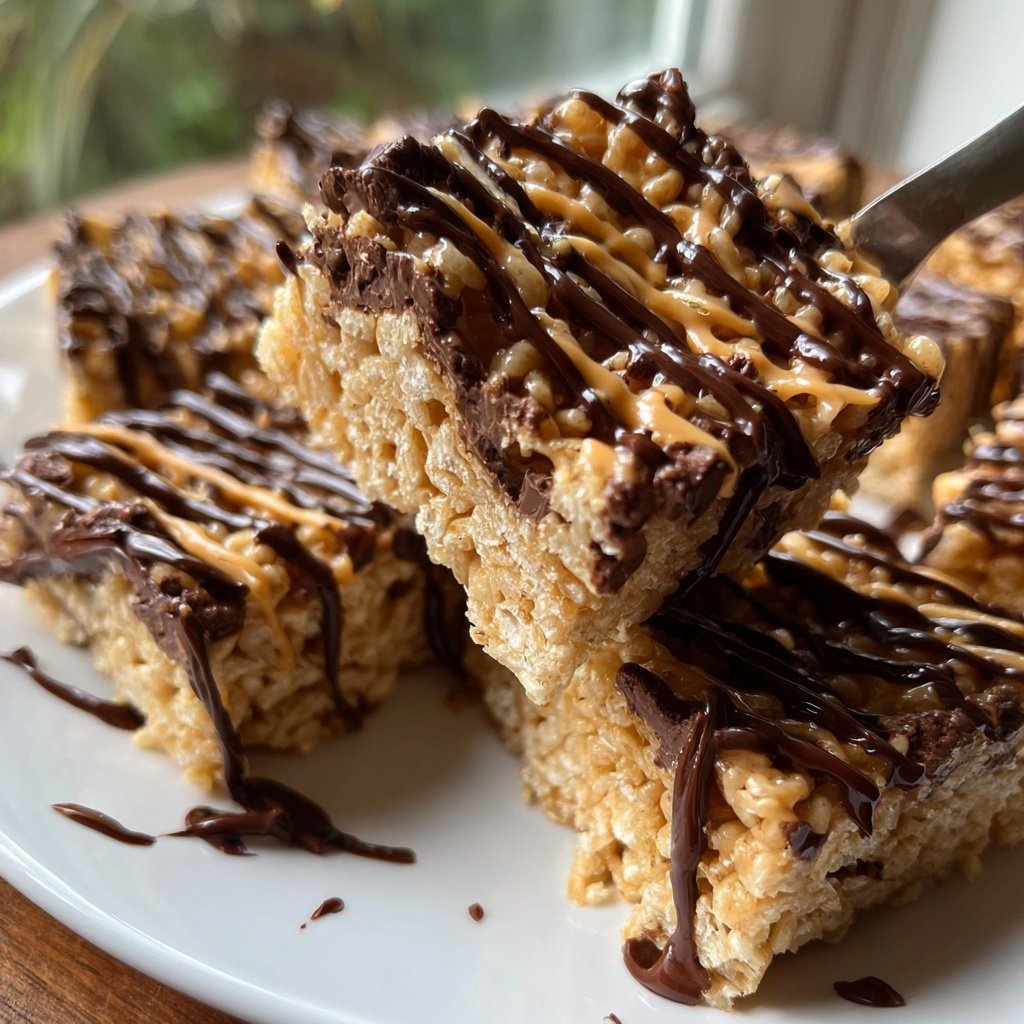 Chocolate Peanut Butter Rice Crispy Treats