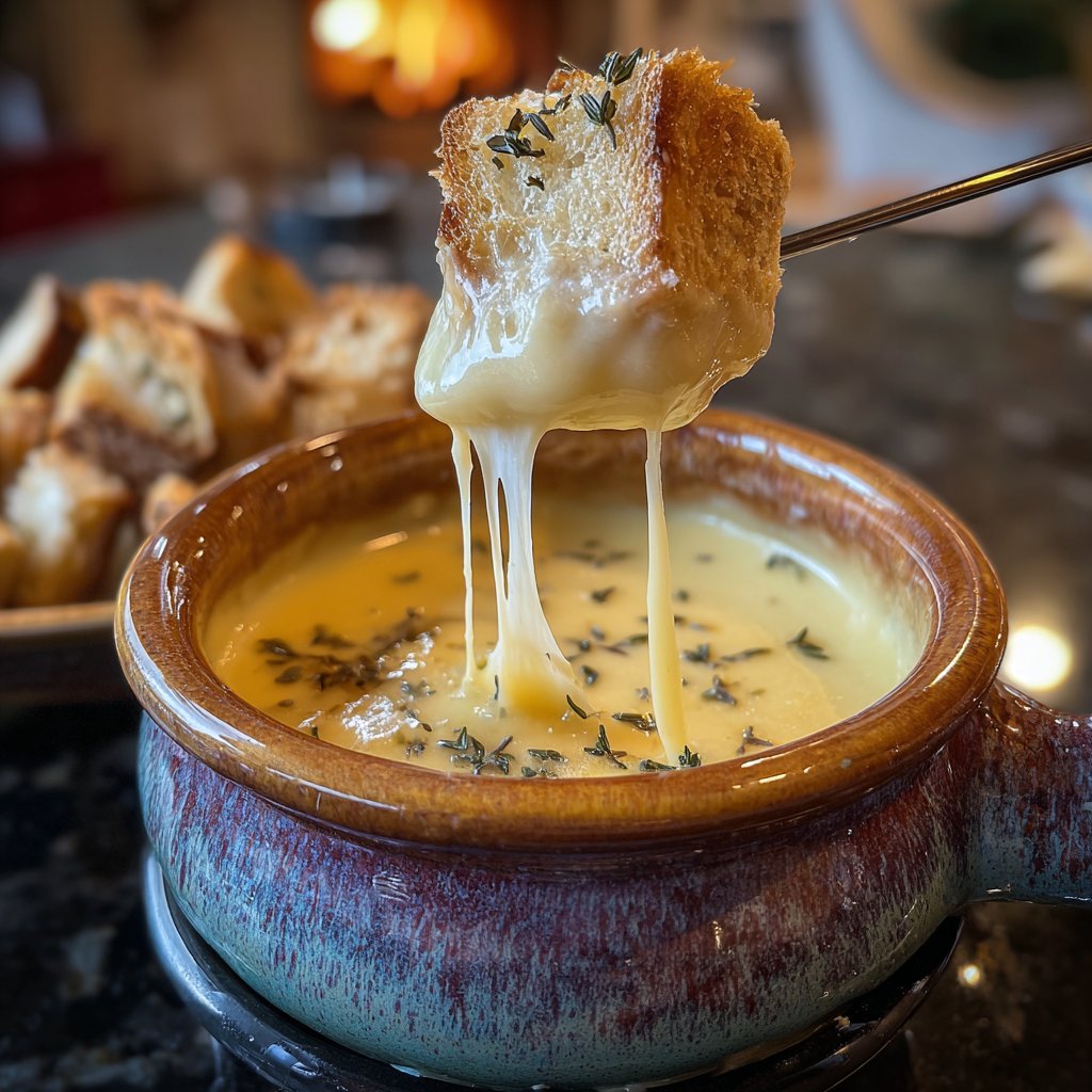Fondue with Smoked Swiss and Thyme