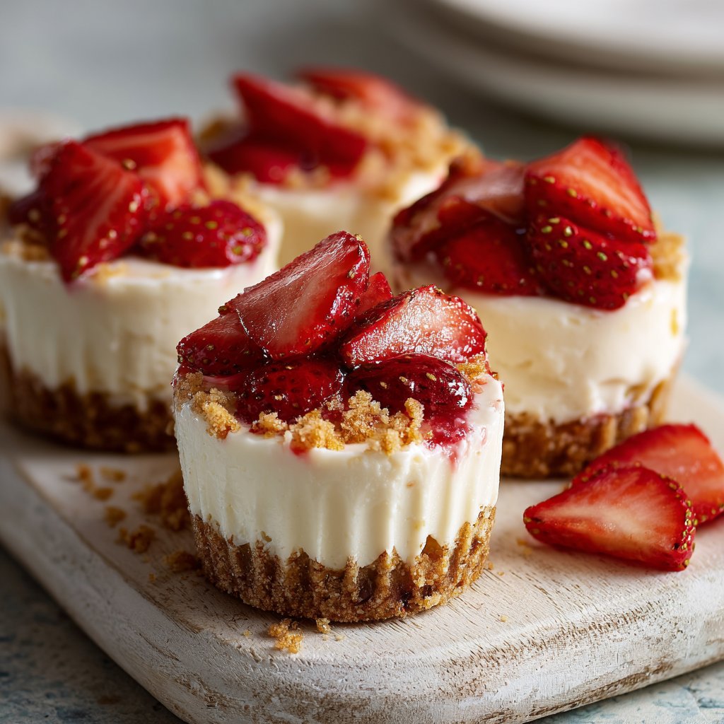 No Bake Strawberry Cheesecake Cups