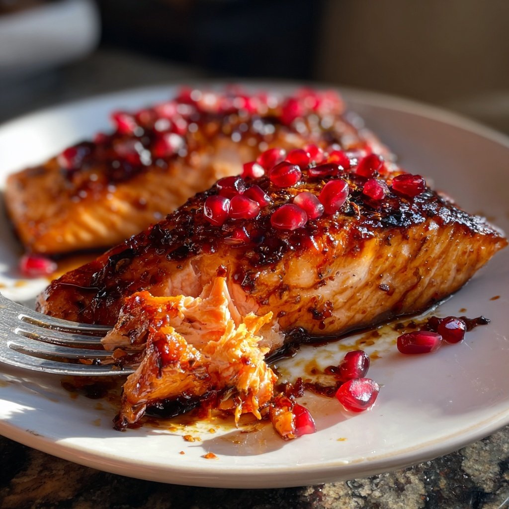 Salmon with Pomegranate Glaze