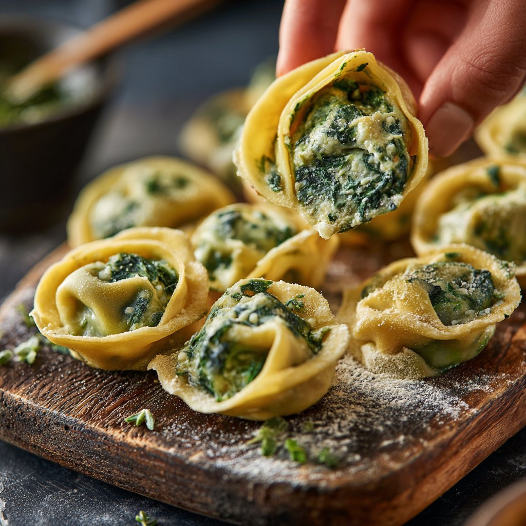 Heart-Shaped Spinach Tortellini