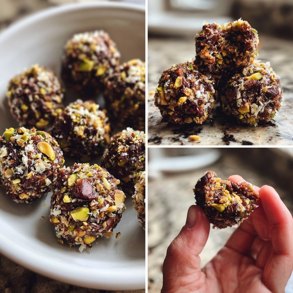 Chocolate Pistachio Coconut Bites