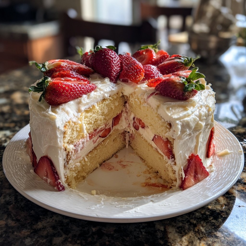 Moist Spring Strawberry Layer Cake